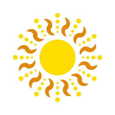 Güneş izole simge vektör