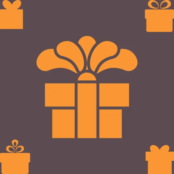 Orange Gift Box with a Bow or Present Vector Icon Isolated — Stock Vector