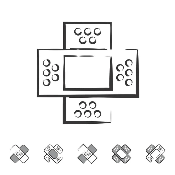 Gips of pictogram van de hulp van de Band. Medische Patch symbool — Stockvector