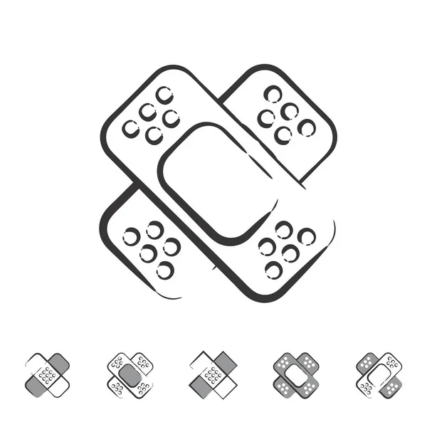 Gips of pictogram van de hulp van de Band. Medische Patch symbool — Stockvector