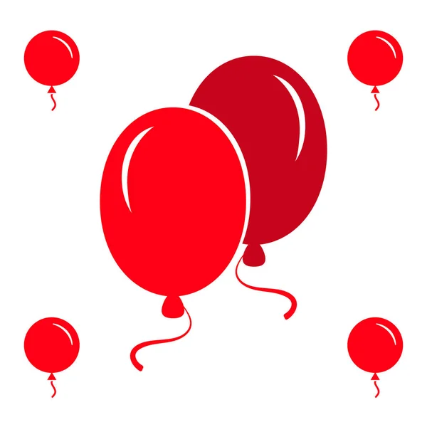 Iconos del globo del partido rojo aislados sobre fondo blanco — Vector de stock