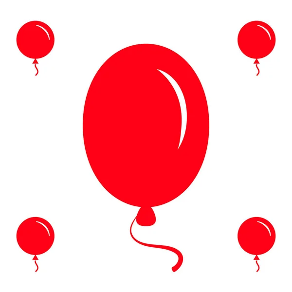 Rote Party Ballon Symbole isoliert auf weißem Hintergrund — Stockvektor