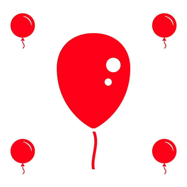 Beyaz arka plan üzerinde izole kırmızı parti balon simgeler — Stok Vektör
