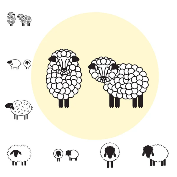 Icono de oveja o carnero, logotipo, plantilla, pictograma — Archivo Imágenes Vectoriales