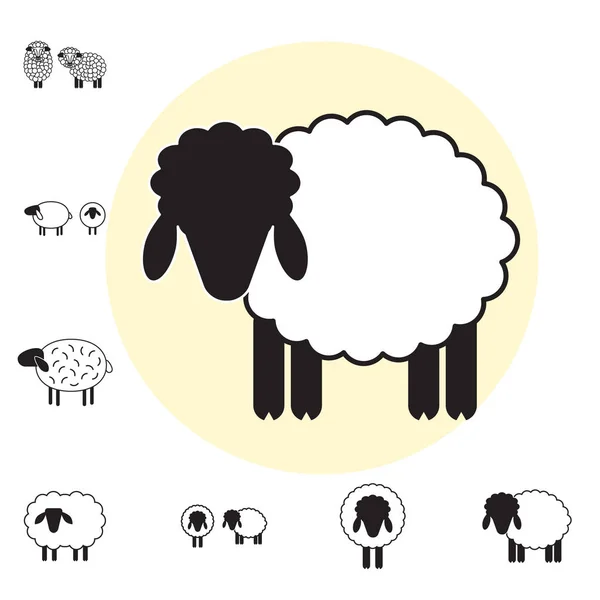 Πρόβατα ή Ram εικονίδιο, διακοσμητικό λογότυπο, πρότυπο, το εικονόγραμμα — Διανυσματικό Αρχείο