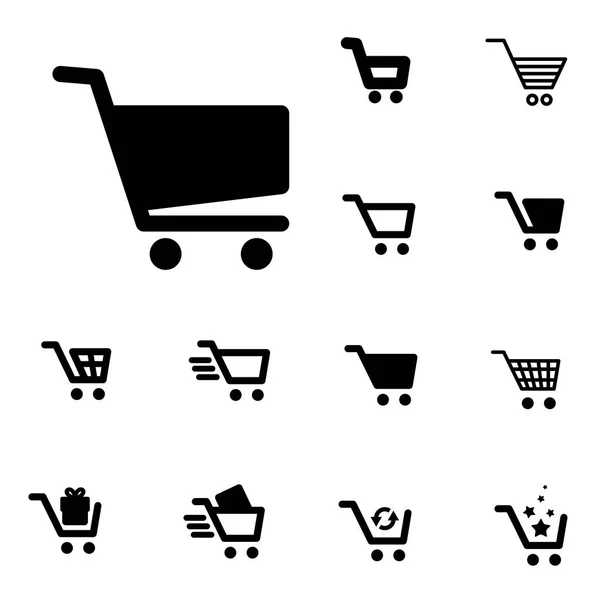 Conjunto de iconos de carrito de compras aislado — Vector de stock