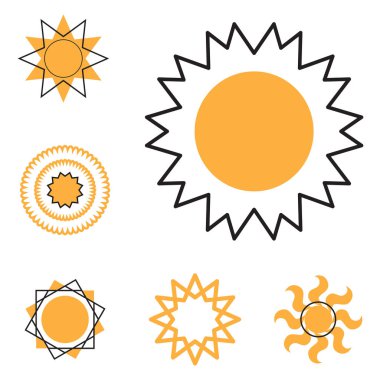 vektör güneş simgeler kümesi
