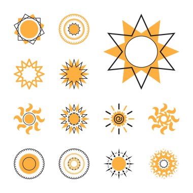 vektör güneş simgeler kümesi