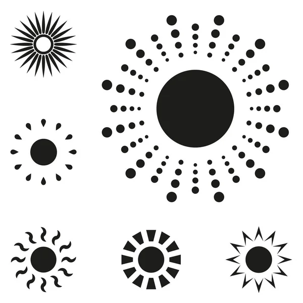 Conjunto de iconos de vector sol — Vector de stock