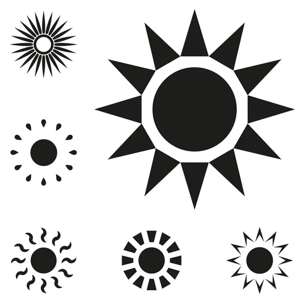 Set of vector sun icons — Stock Vector