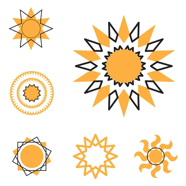 Ensemble d'icônes vectorielles du soleil — Image vectorielle