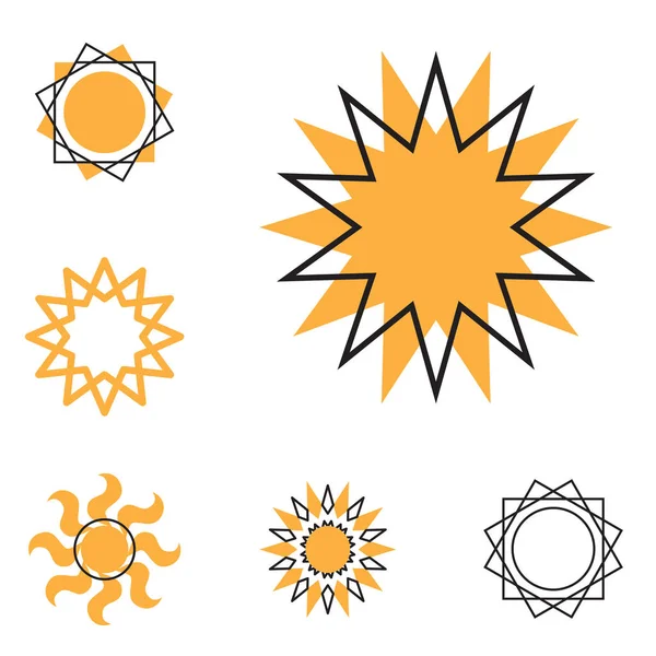 Conjunto de iconos de vector sol — Vector de stock
