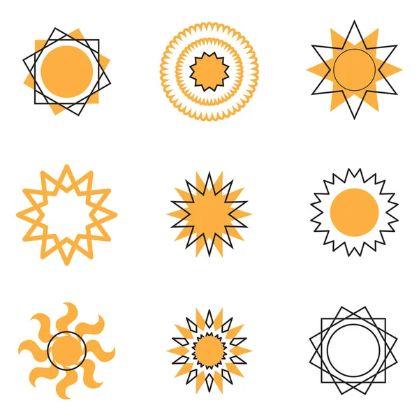 Conjunto de ícones do vetor sol —  Vetores de Stock