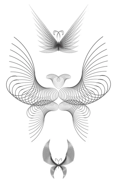 Butterfly Made of Guilloche Mesh for Design — Stock Vector