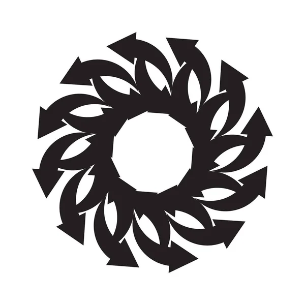 Schwarzer Kreis-Vektorrahmen oder Mandala — Stockvektor