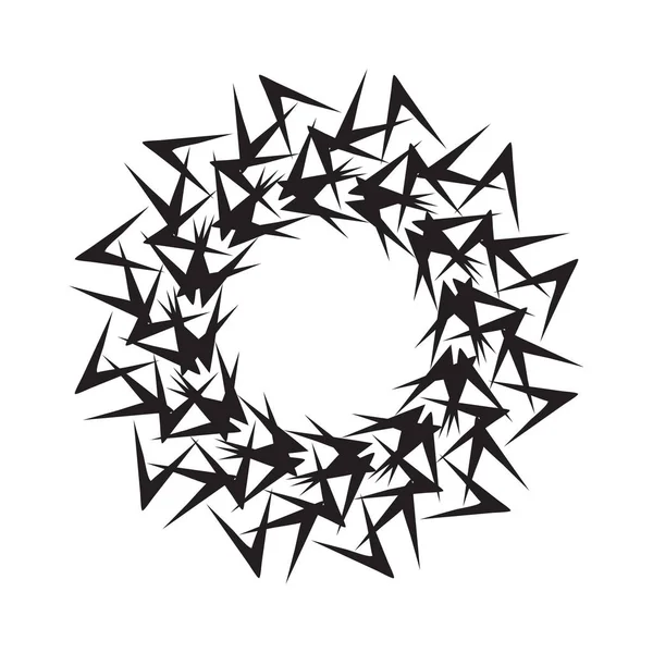 Marco vectorial de círculo negro o mandala — Archivo Imágenes Vectoriales