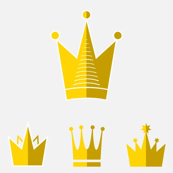 Corona icono conjunto aislado — Vector de stock