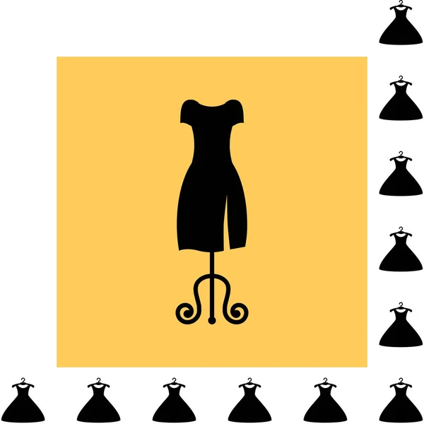 Party Mode Dress pictogram of silhouet met kleding Hanger geïsoleerd — Stockvector