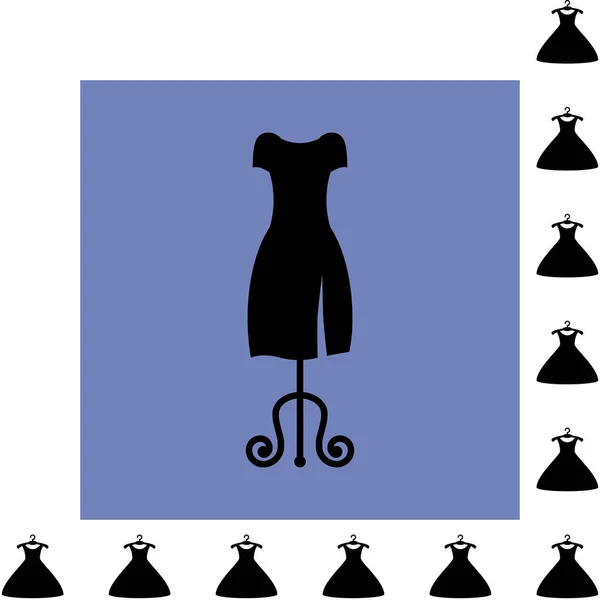 Икона моды вечеринки или силуэт с изолированной вешалкой для одежды — стоковый вектор