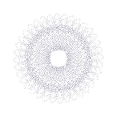 Vektör Guillochlu rozet veya öğe üzerinde beyaz arka plan izole sertifika tasarım için