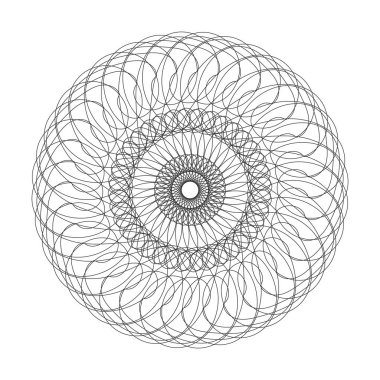 Vektör Guillochlu rozet veya öğe üzerinde beyaz arka plan izole sertifika tasarım için