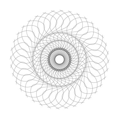 Vektör Guillochlu rozet veya öğe üzerinde beyaz arka plan izole sertifika tasarım için