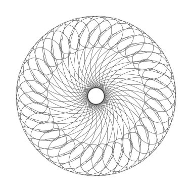 Vektör Guillochlu rozet veya öğe üzerinde beyaz arka plan izole sertifika tasarım için