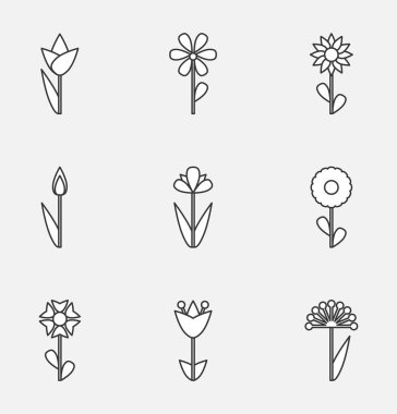 Çiçek vektör simge veya izole sembolü