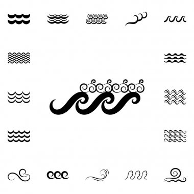 Dalga siyah ve beyaz simgeler