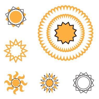 vektör güneş simgeler kümesi