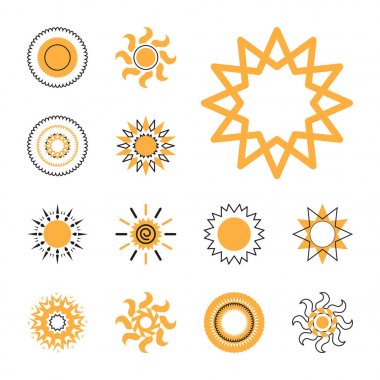 vektör güneş simgeler kümesi