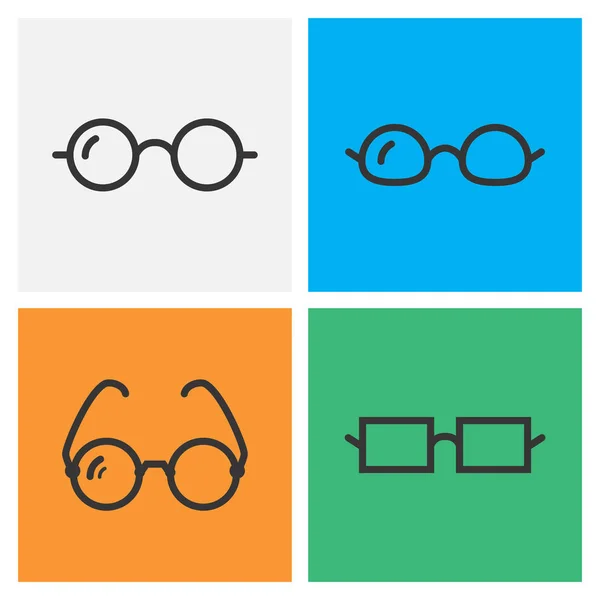 Coleção de ícones de óculos preto vetorial — Vetor de Stock
