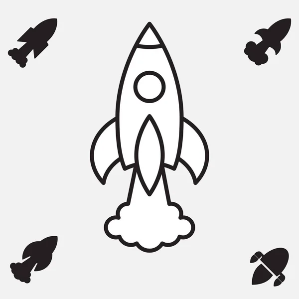Space Rocket Icon or Startup Symbol — Stock Vector