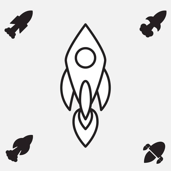 Hely rakéta ikon vagy elkezd szimbólum — Stock Vector