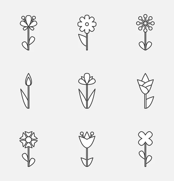 Flower Vector Icon or Symbol Isolated — Stock Vector