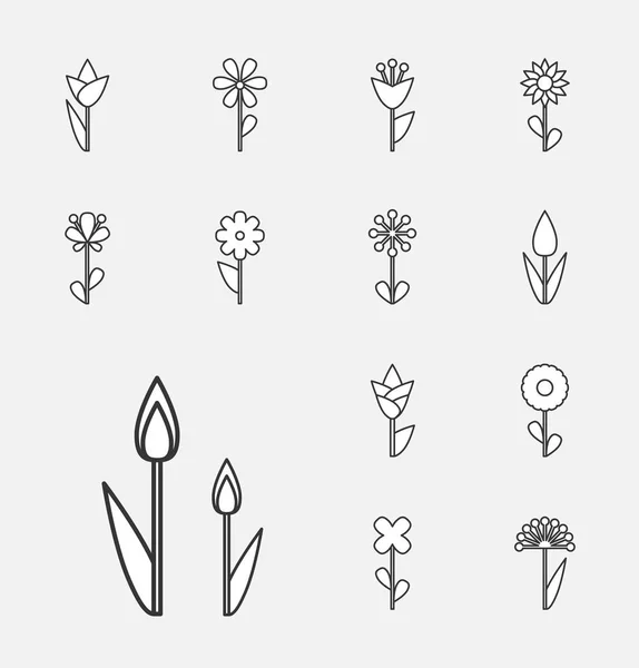 Flower Vector Icon or Symbol Isolated — Stock Vector