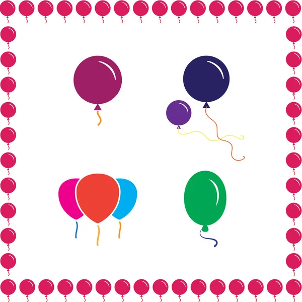 Party Ballon Symbole isoliert auf weißem Hintergrund — Stockvektor
