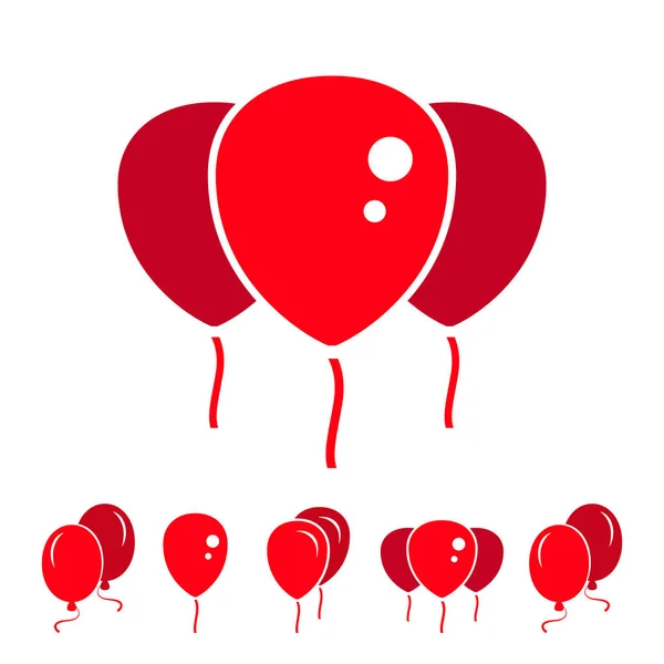 Iconos del globo del partido rojo aislados sobre fondo blanco — Vector de stock
