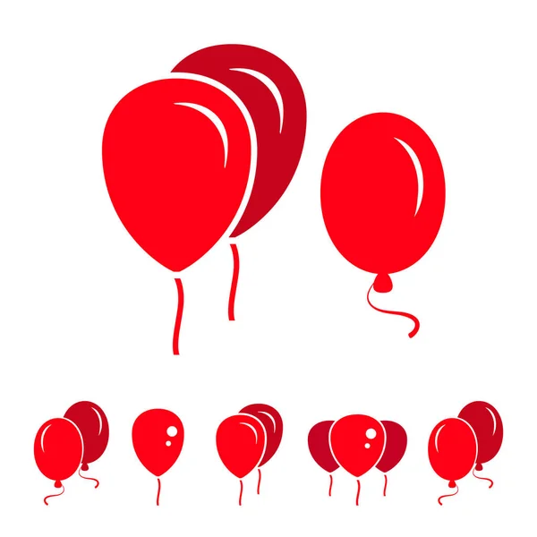 Иконы с воздушными шарами Красной партии на белом фоне — стоковый вектор