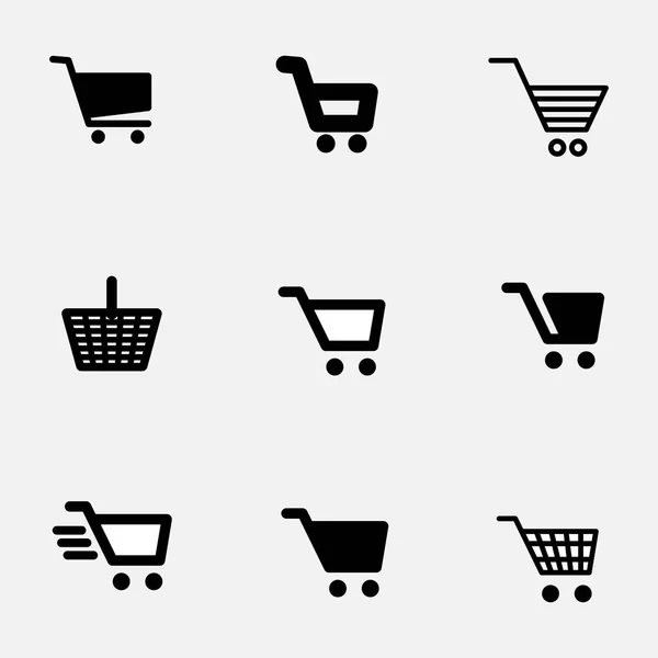 Shopping Cart pictogrammenset geïsoleerd — Stockvector