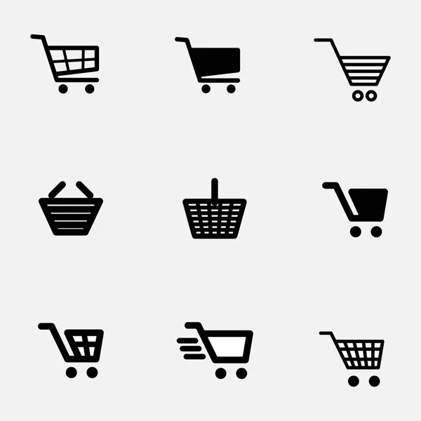Carrinho de Compras Icon Set Isolado —  Vetores de Stock