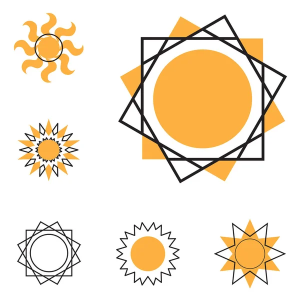 Set of vector sun icons — Stock Vector