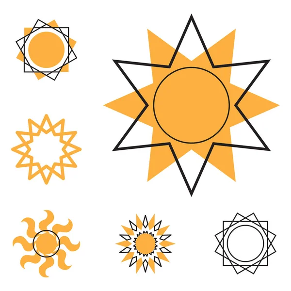 Conjunto de iconos de vector sol — Vector de stock