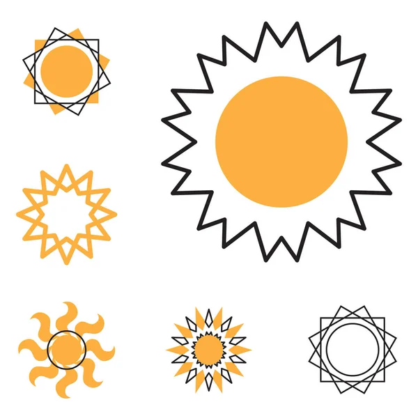 Set di icone del sole vettoriale — Vettoriale Stock