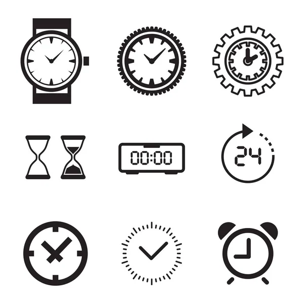 Czas lub ikonę zegara na białym tle — Wektor stockowy