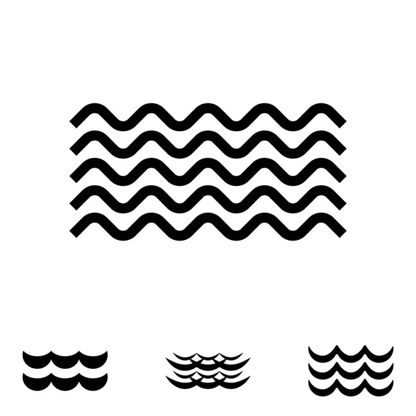 Wave zwart-wit pictogrammen — Stockvector