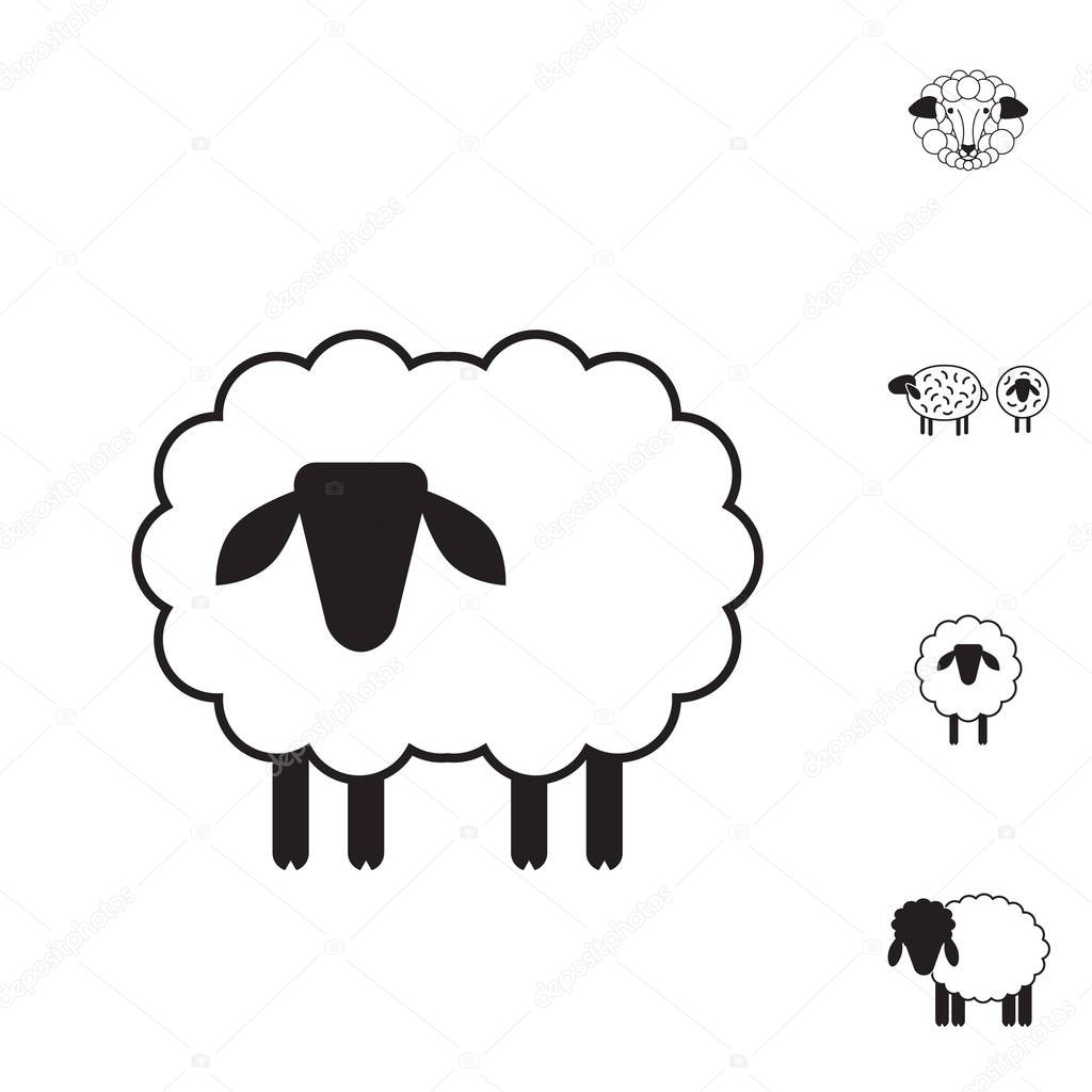 Sheep or Ram Icon, Logo, Template, Pictogram. Trendy Simple Lamb or Ewe Symbol for Market, Internet, Design, Decoration