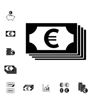 İzole euro vektör simgeler