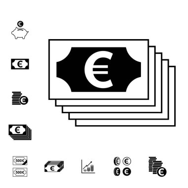 İzole euro vektör simgeler