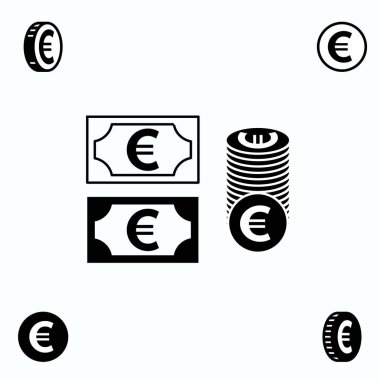 İzole euro vektör simgeler